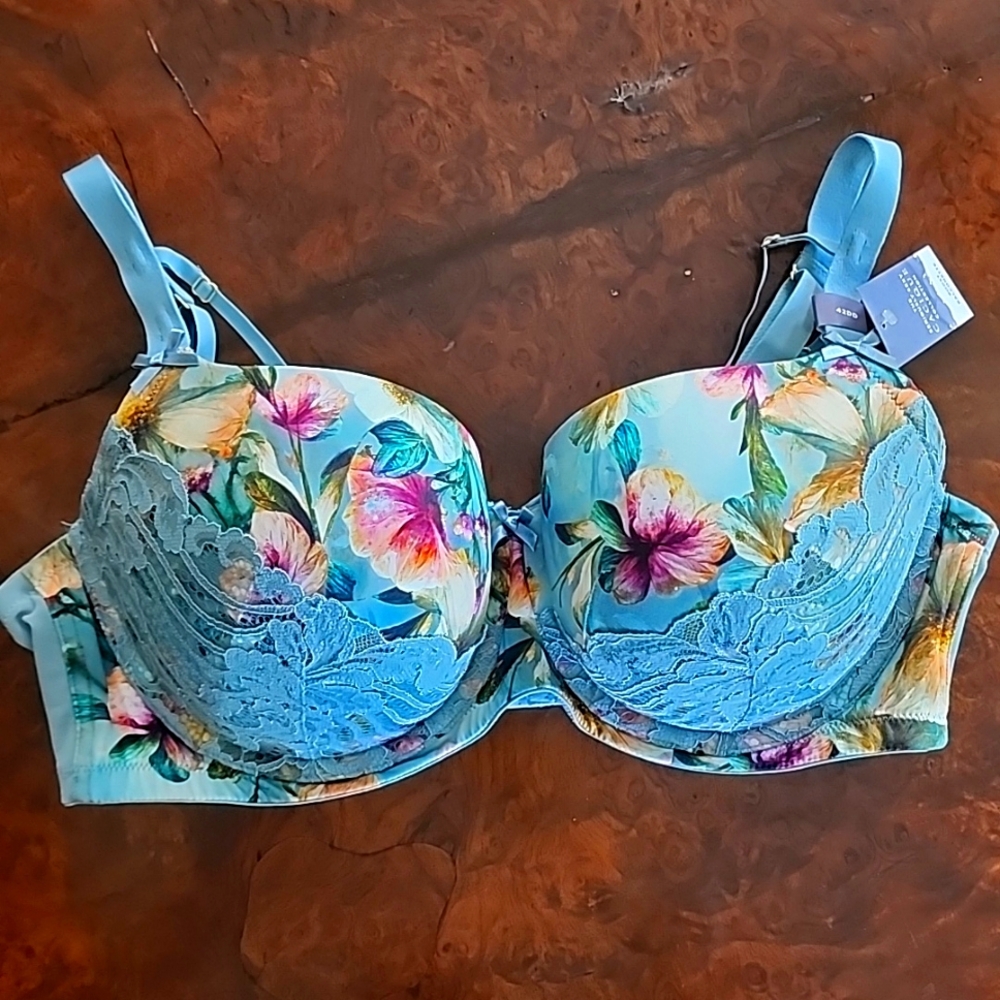 Cacique Women's Boost Balconette Blue Floral Seriously Sexy - 42DD